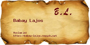 Babay Lajos névjegykártya