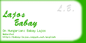 lajos babay business card